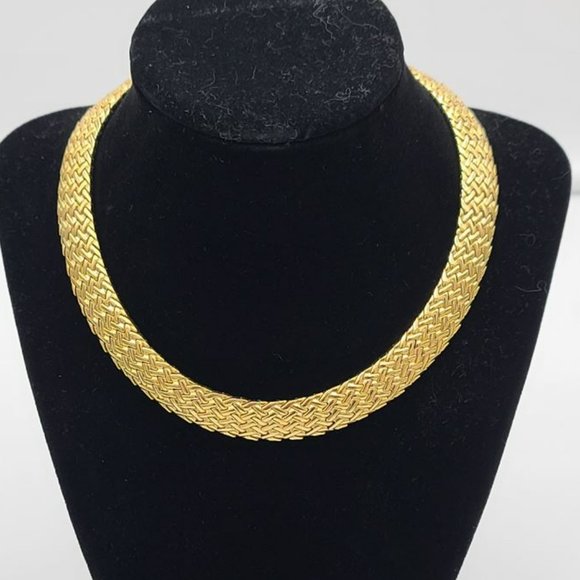 Viro18K Yellow Gold Clad .925 Sterling Silver Braided Neck Collar - Picture 3 of 10